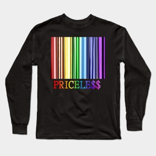 Rainbow Pride Priceless Barcode Long Sleeve T-Shirt